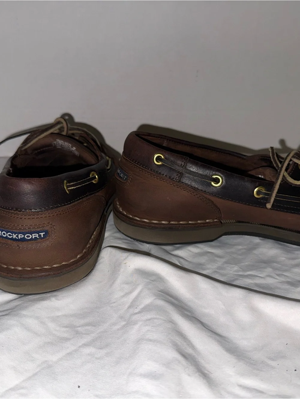 Men's Rockport Brown Leather Boat Shoes